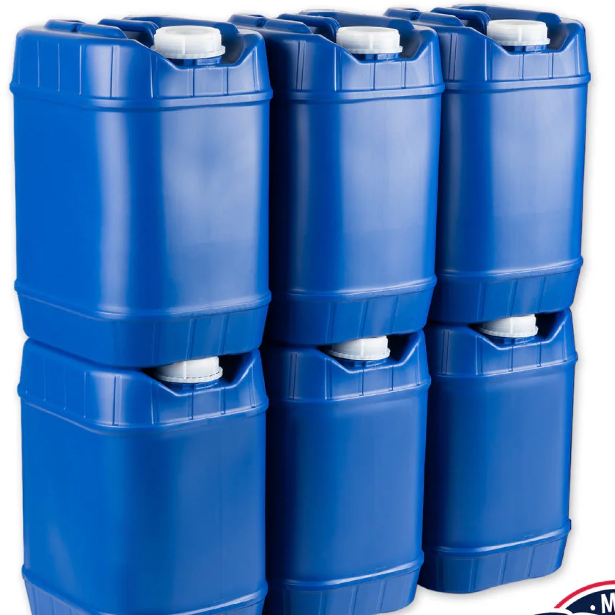 Water storage containers and supplies for emergency preparedness